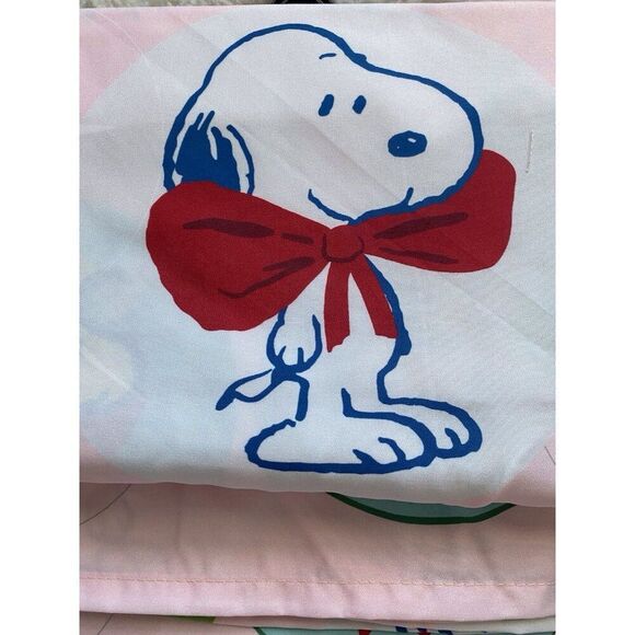 Peanuts Snoopy Woodstock Christmas Ornaments Fabric Shower Curtain 72X72” Pink - Picture 9 of 9